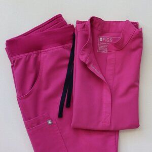 FIGS Electric Orchid LIMITED color scrub SET XS Rafaela and M Kade Cargo